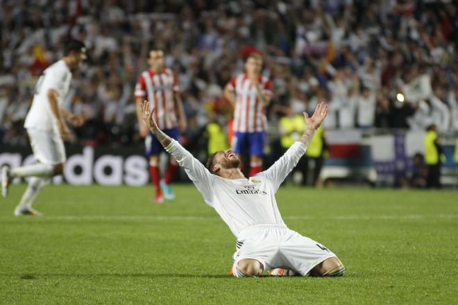 Sergio Ramos, en la final de la Champions League de 2014 con el Real Madrid (Foto: Cordon Press).