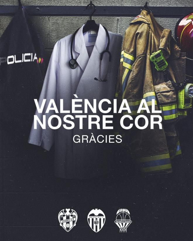 El incendio une el Valencia CF, Levante UD y Valencia Basket.