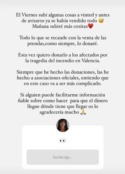 Violeta donará lo recaudado en 'Vinted' para los afectados de Valencia (@violeta)