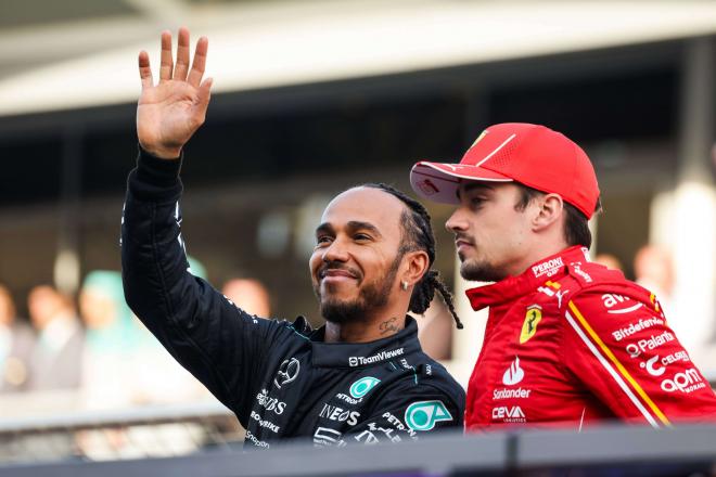 Lewis Hamilton y Charles Leclerc, en el GP de Bahréin (Foto: Cordon Press).