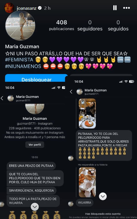 Joana Sanz denuncia en redes sociales los insultos que está recibiendo (Foto: @joansanz).