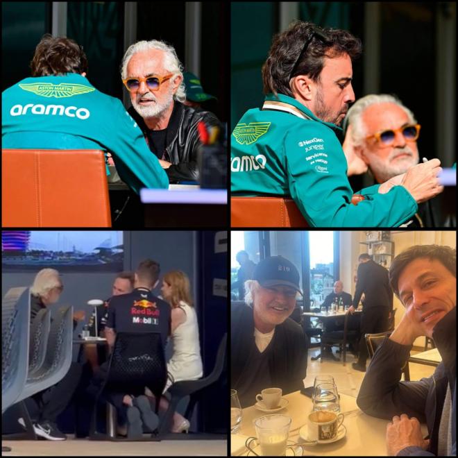 Fernando Alonso y Briatore, tras estar con Honer y Wolff