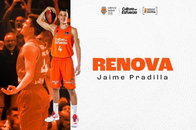 Jaime Pradilla extiende su contrato con Valencia Basket hasta 2027