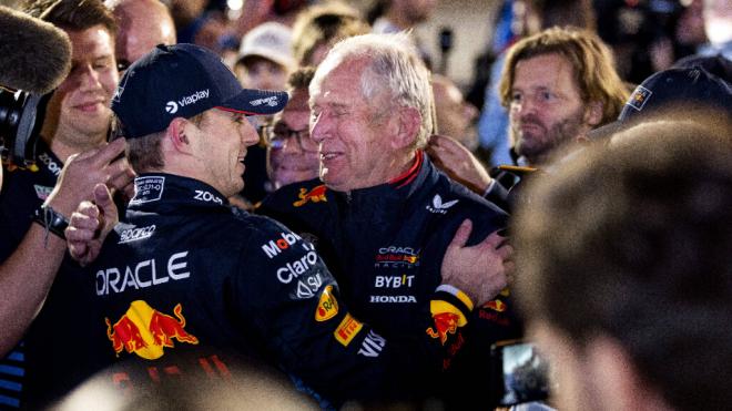Max Verstappen y Helmut Marko, en el GP de Bahréin (Foto: Cordon Press).