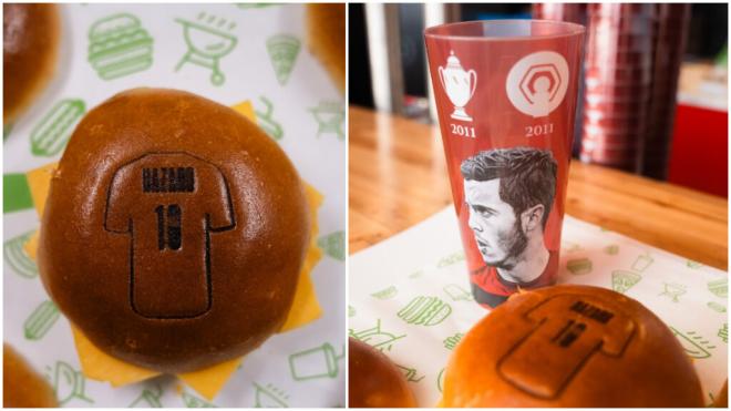 El Lille homenajea a Hazard con unas hamburguesas personalizadas con su camiseta (@losclive)