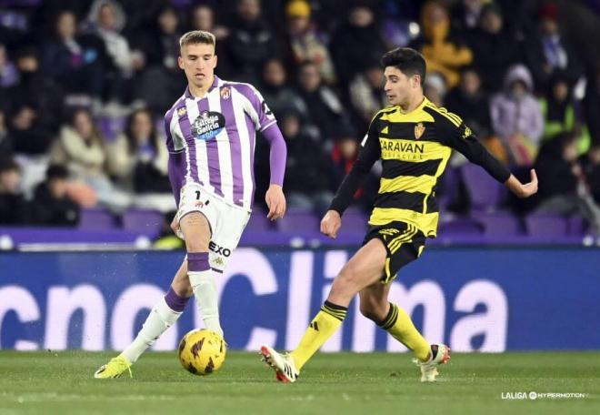 Stipe Biuk, ante el Real Zaragoza.