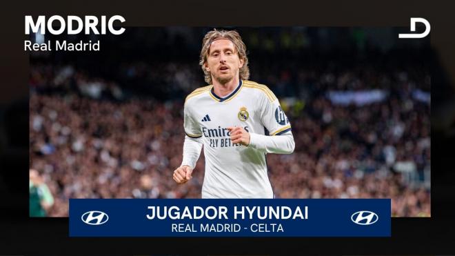 Luka Modric, jugador Hyundai del Real Madrid - Celta.
