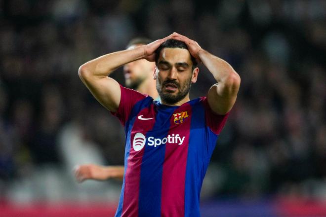 Gündogan se lamenta de una ocasión en el Barça-Mallorca (Foto: EFE).