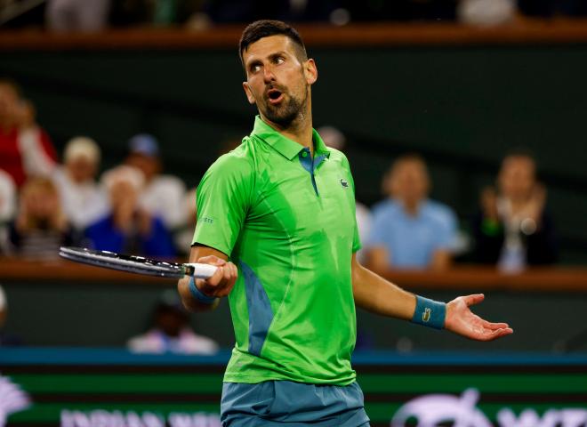 Novak Djokovic, tras caer eliminado Indian Wells 2024 (Foto: Cordon Press).