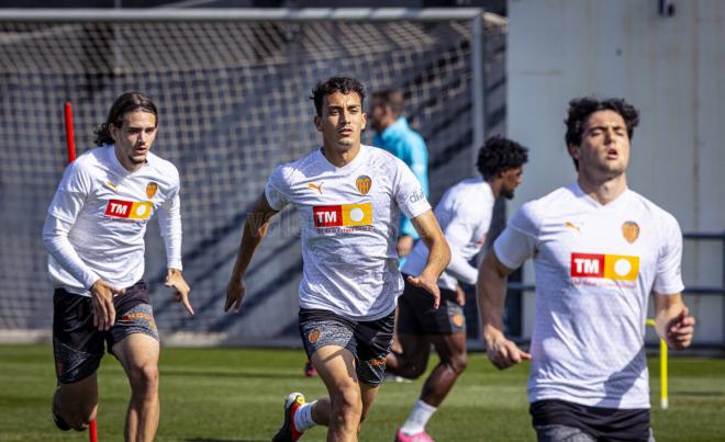 Rubén Iranzo y Yarek en el entrenamiento del Valencia CF