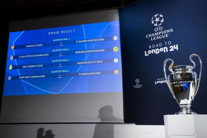 Así quedan los cruces de cuartos de final de la Champions League 2024 (Foto: EFE).