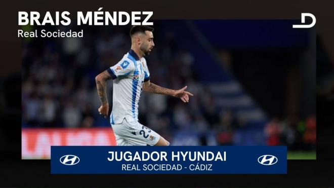 Brais Méndez, Jugador Hyundai del Real Sociedad - Cádiz.
