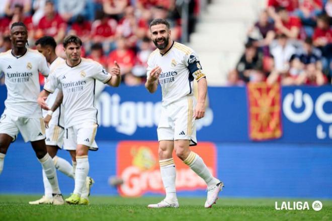 Dani Carvajal celebra su gol en el Osasuna-Real Madrid (Foto: LALIGA).
