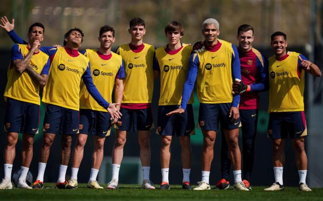 Los jugadores del Barcelona, durante una sesión (Foto: FCB).