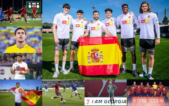 Los ocho internacionales del Valencia CF.