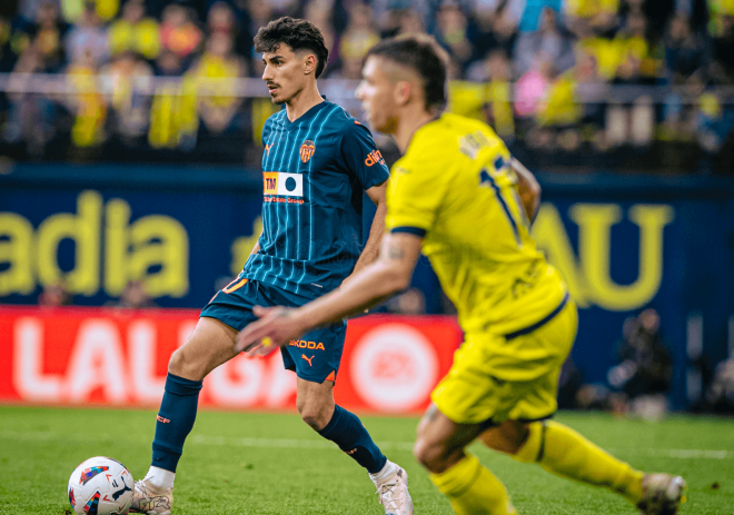 André Almeida, en el último partido en La Cerámica (Foto: Valencia CF).