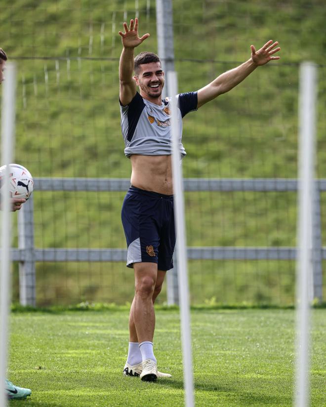 André Silva en el entrenamiento de este pasado lunes en Zubieta (Foto: Real Sociedad).