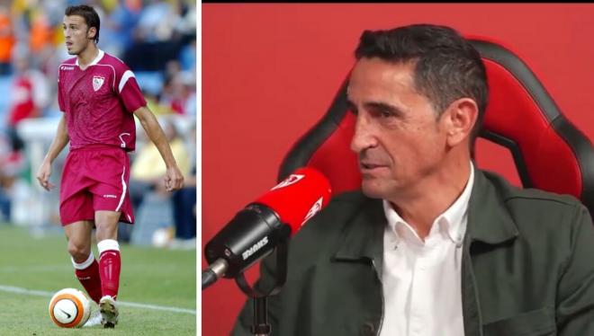 Antonio Puerta en un partido y Manolo Jiménez en una entrevista