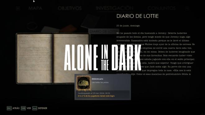 Las pistas de Alone in the Dark para el logro Bibliotecario