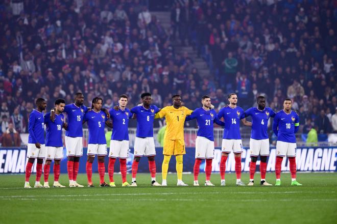 La selección francesa antes del partido ante Alemania (Foto: Europa Press)