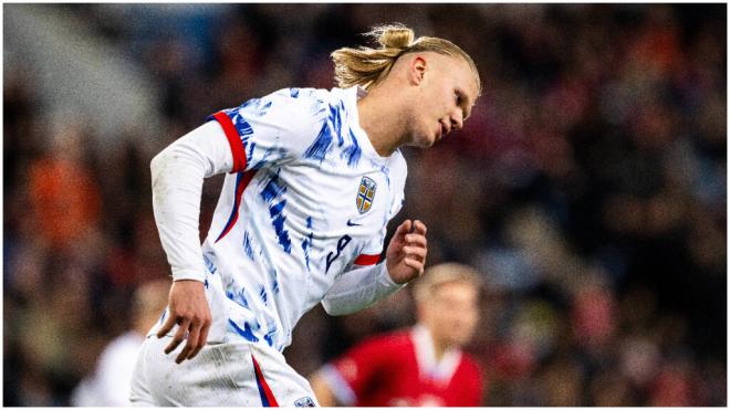 Erling Haaland, durante un partido con Noruega (Foto: Cordon Press).