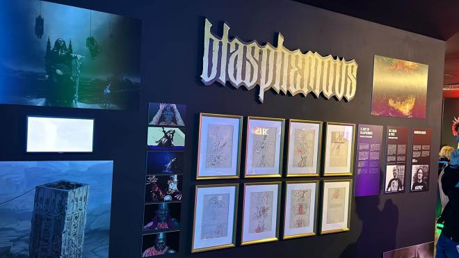 Panel de Blasphemous en OXO Museo del Videojuego