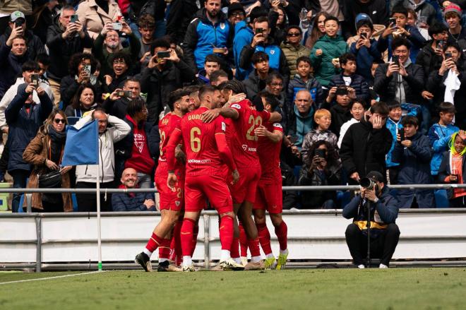 Celebración del gol de Sergio Ramos ante el Getafe (Foto: Cordon Press).