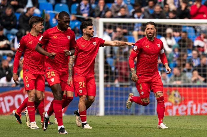 Celebración del gol de Sergio Ramos ante el Getafe (Foto: Cordon Press).
