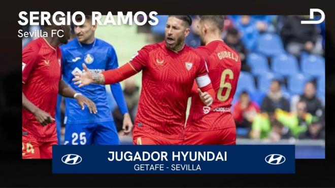 Sergio Ramos, Jugador Hyundai del Getafe-Sevilla FC.