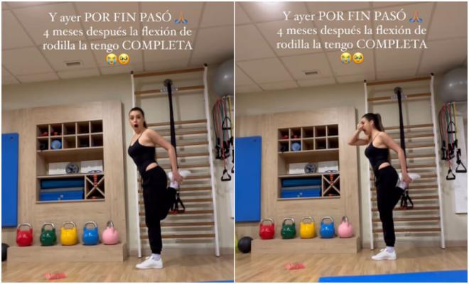Los gestos de emoción de Marta Díaz al ver su avance en la lesión (Fotos: @martaa_diiaz)