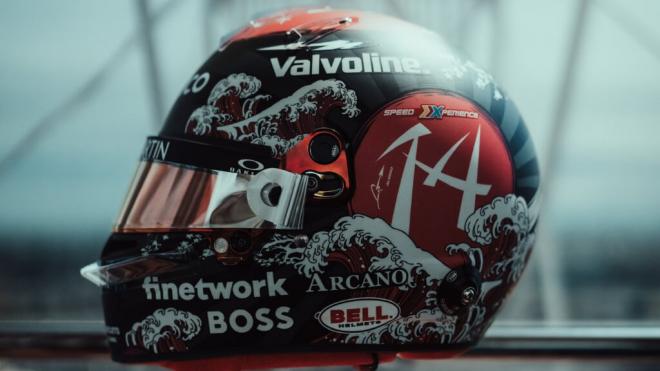 El nuevo casco de Fernando Alonso para Suzuka (Foto: @fernandoalo_oficial).