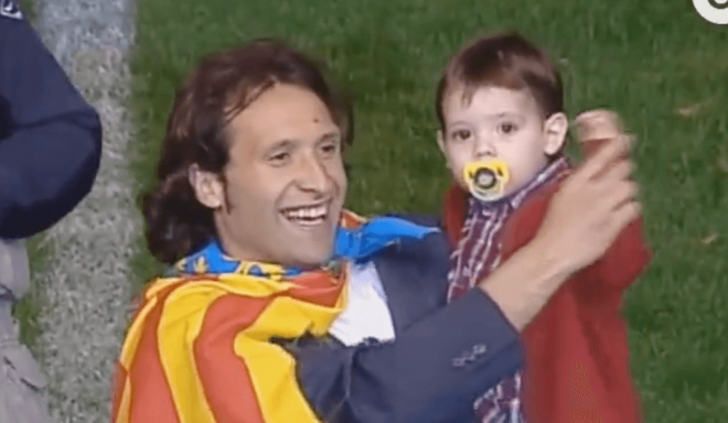 La foto de Rufete y su hijo, Fran Pérez, en una celebración.
