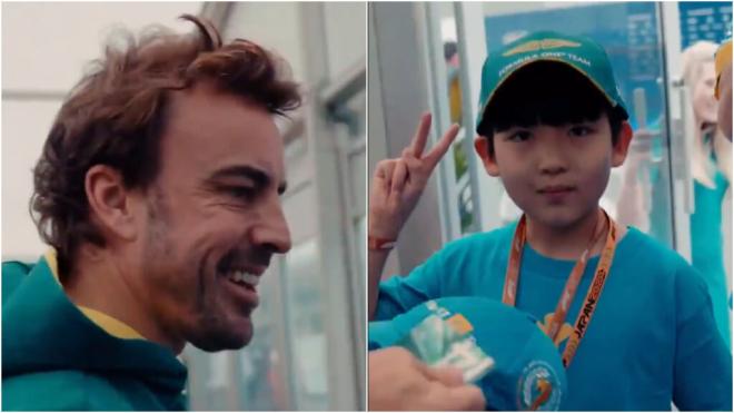 Fernando Alonso, con uno de sus fans más jóvenes