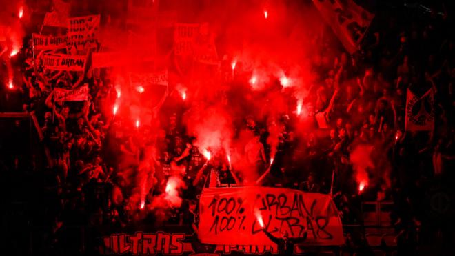 Fotografía de los ultras del Paris Saint-Germain