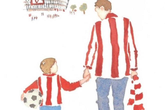 Aita e hijo, de la mano, rumbo a San Mamés a ver al Athletic Club.