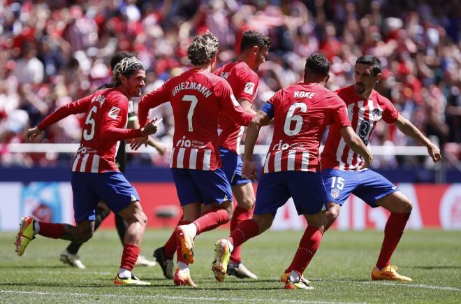 Los jugadores del Atlético celebran un gol ante el Girona (Foto: ATM).
