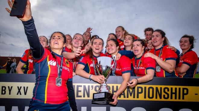 La selección española femenina de rugby se proclamó campeona de Europa en Suecia (foto:ferugby).
