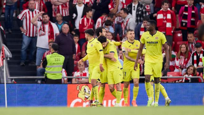 El Villarreal celebra el gol del empate ante el Athletic (Cordon Press)