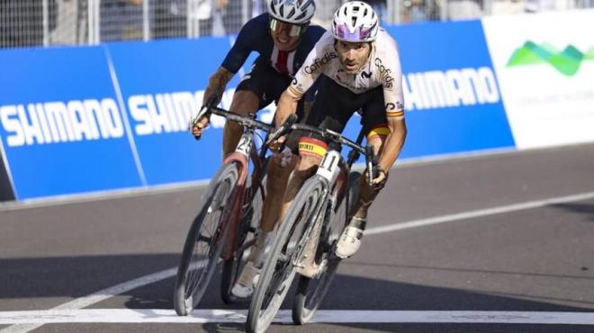 Alejandro Valverde, durante el Mundial de gravel (Foto: Europa Press).