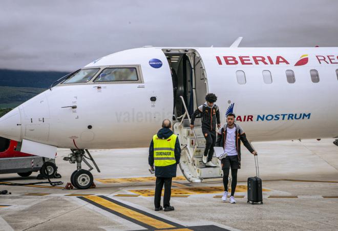 El Valencia CF cuando aterrizó en Pamplona