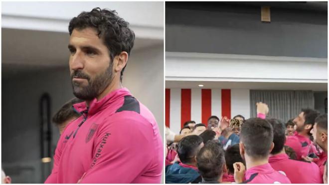 La reacción de la plantilla del Athletic Club a la retirada de Raúl García.