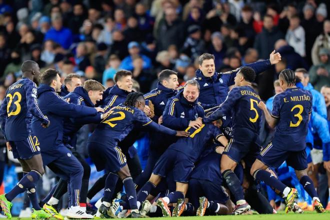 Los jugadores del Real Madrid celebran el triunfo ante el City (Foto: Europa Press)