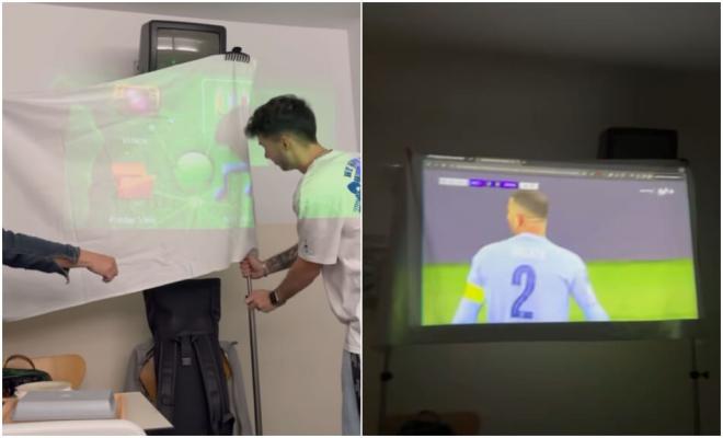 Las imágenes virales del partido del Real Madrid en una habitación de hospital (Foto: redes sociales)