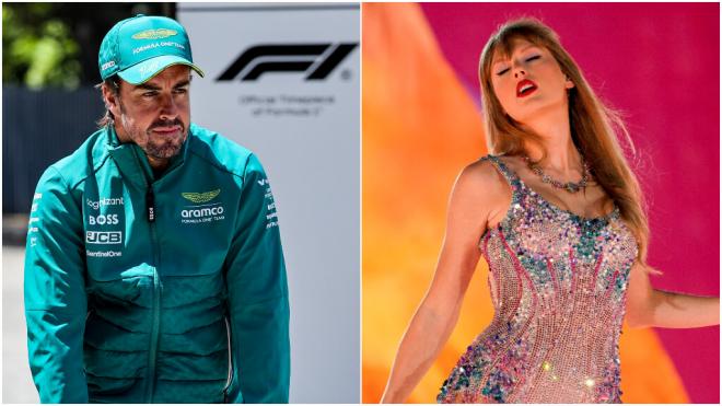 Fernando Alonso antes de un Gran Premio y Taylor Swift en uno de sus conciertos (Europa Press)