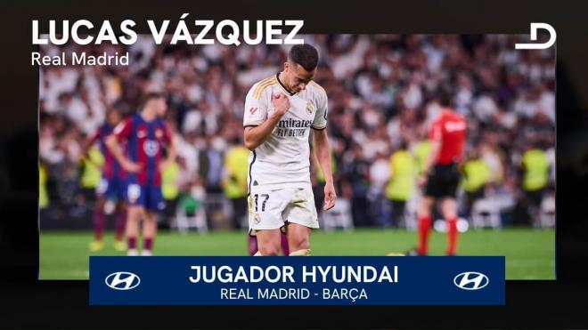 Lucas Vázquez, Jugador Hyundai del Real Madrid-Barcelona.