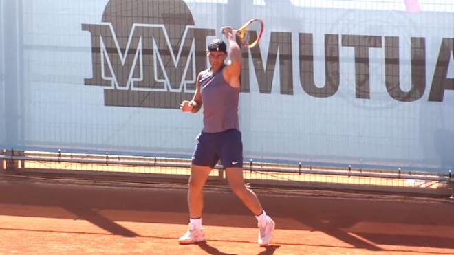 Rafa Nadal entrena en el Mutua Madrid Open