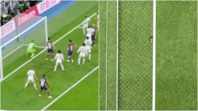 El ángulo Parallax explica el gol fantasma del Clásico (Fuente: redes sociales y Canal+)