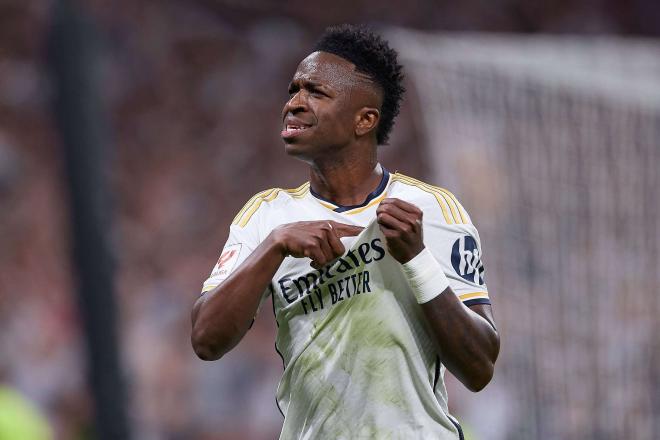 Vinicius Jr celebra su gol en el Real Madrid-Barcelona (Foto: Cordon Press).