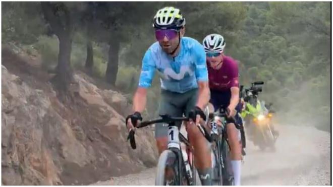 Alejandro Valverde, durante la disputa de La Indomable. (foto: MOvistar Team).