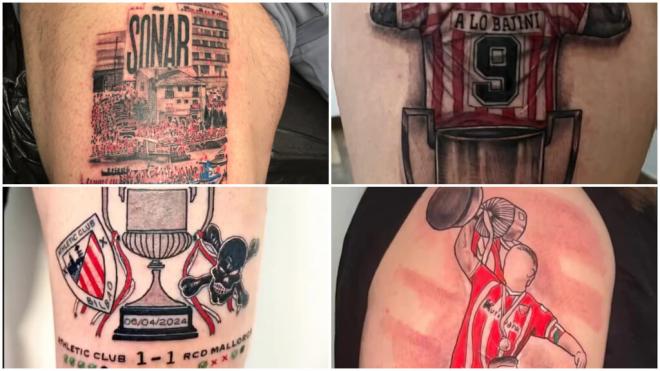 Algunos tatuajes de la Copa del Rey del Athletic (Foto: @AthleticClub)